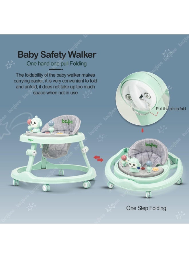 Baybee Drono Baby Walker for Kids, Round Kids with 4 Seat Height Adjustable | Activity for Baby with with Food Tray & Musical Toy Bar | for Baby 6-18 Months Boys Girls (Green) - Image 5